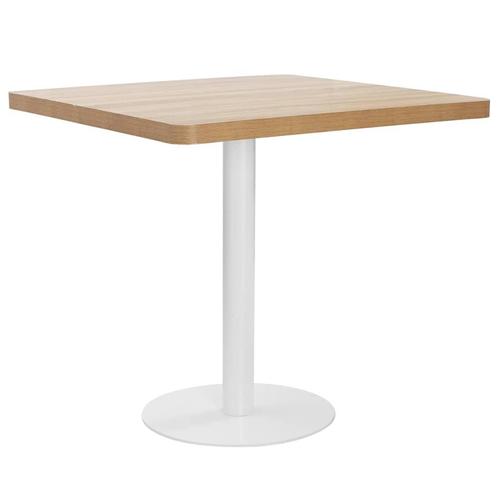 vidaXL Bistrotafel 80x80 cm MDF lichtbruin, Huis en Inrichting, Tafels | Eettafels, Nieuw, Verzenden