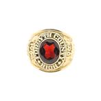 10 Krt. Forsyth County High School Class ring met granaat..., Sieraden, Tassen en Uiterlijk, Antieke sieraden, Ophalen of Verzenden