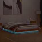 vidaXL Bedframe met LED massief grenenhout wasbruin 150x200, Bruin, Verzenden, Overige maten, 200 cm