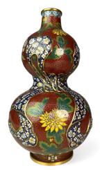 Vaas - Emaille, Koper - China - dubbele kalebas cloisonné