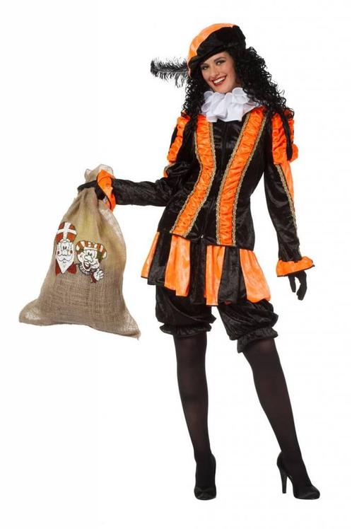 Dames pietenpak oranje/zwart luxe, Kleding | Dames, Carnavalskleding en Feestkleding, Nieuw, Ophalen of Verzenden