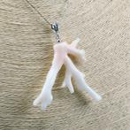 Koraal - Zilver - Ketting met hanger - ROZE KORAAL, Nieuw
