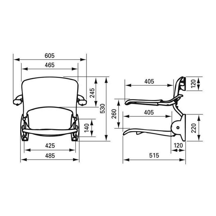 Douchezitting Handicare Linido met Rugleuning en Armleggers, Doe-het-zelf en Verbouw, Sanitair, Ophalen of Verzenden