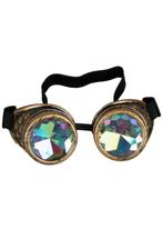 Goggles Steampunk Bril Brons Montuur Caleidoscoop Glazen Bro, Ophalen of Verzenden, Nieuw, Feestartikel, Carnaval