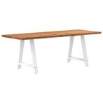 vidaXL Eettafel rechthoekig 220x80x74 cm massief eikenhout, Huis en Inrichting, Tafels | Eettafels, Verzenden, Nieuw