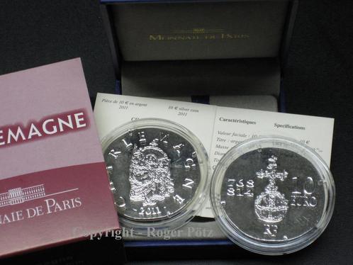 2011 Frankreich 10 Euro 2012 Charlemagne zilver Antik Fin..., Postzegels en Munten, Munten | Europa | Euromunten, Verzenden