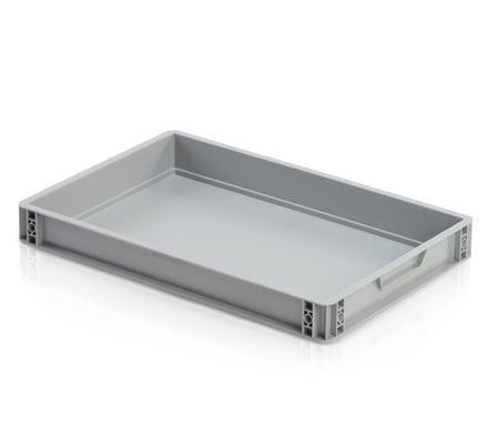 Kunststof Bak Euronorm, 600x400x75 mm grijs gladde bodem,, Doe-het-zelf en Verbouw, Kratten en Dozen, 50 tot 75 cm, Nieuw, Bak of Kist