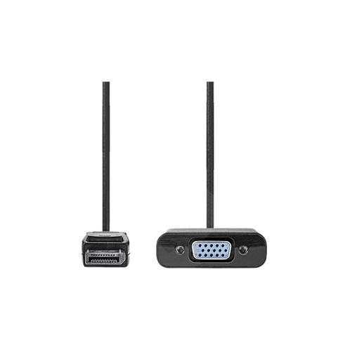 Videokabel adapter displayport naar VGA (D-Sub) 20 cm zwart, Computers en Software, Pc- en Netwerkkabels, Nieuw, Ophalen of Verzenden