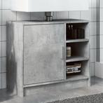 vidaXL Wastafelkast 63x29x55 cm bewerkt hout betongrijs, Verzenden, Nieuw, Minder dan 100 cm