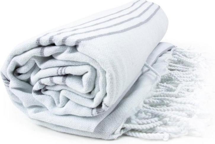 The One Towelling Hamamdoek Wit/Grijs, Huis en Inrichting, Badkamer | Badtextiel en Accessoires, Verzenden