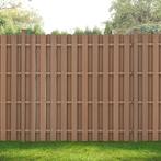 HKC Tuinscherm schutting met palen - bruin