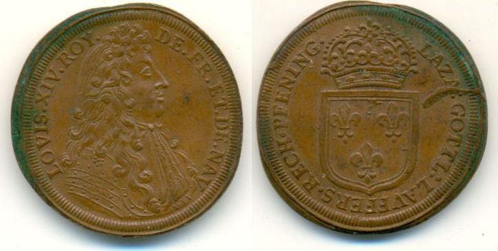 Rechenpfennig o J Nuernberg Stadt: Lazarus Gottlieb Lauff..., Postzegels en Munten, Penningen en Medailles, Verzenden