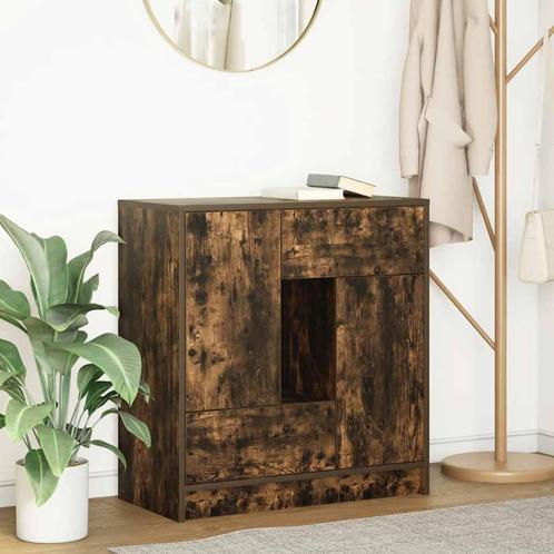 vidaXL Dressoir met lades en deuren 70,5x34x74,5 cm gerookt, Huis en Inrichting, Kasten | Dressoirs, Nieuw, Overige houtsoorten