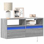 vidaXL Tv-wandmeubel met LED-verlichting 100x31x45 cm grijs, Verzenden, Nieuw, Overige houtsoorten