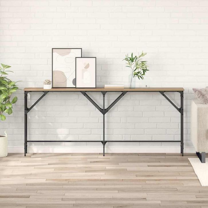 vidaXL Wandtafel Artisan Eiken 180 x 30 x 75 cm Bewerkt hout, Huis en Inrichting, Tafels | Bijzettafels, Nieuw, 60 cm of meer