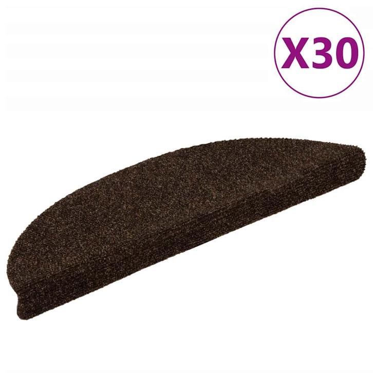 vidaXL Trapmatten zelfklevend 30 stuks 56x17x3 cm bruin, Doe-het-zelf en Verbouw, Ladders en Trappen, Nieuw, Verzenden