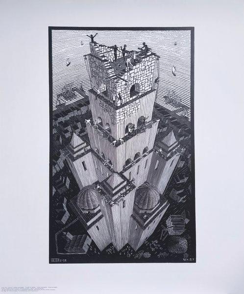 M.C. Escher (1898-1972), (after) - Tower of Babel, Antiek en Kunst, Antiek | Overige Antiek