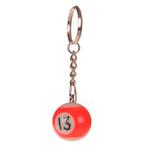 Sleutelhanger - Poolbiljart 13-Ball 3D - Oranje/Wit - 2,5cm, Ophalen of Verzenden, Nieuw