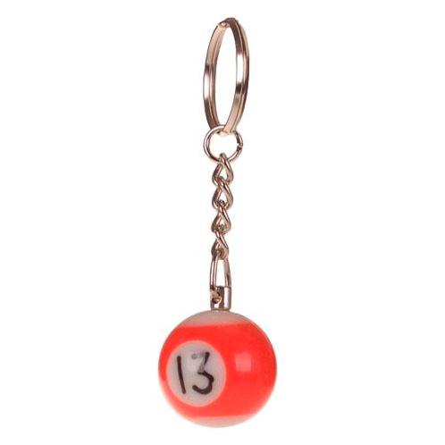 Sleutelhanger - Poolbiljart 13-Ball 3D - Oranje/Wit - 2,5cm, Verzamelen, Sleutelhangers, Nieuw, Ophalen of Verzenden