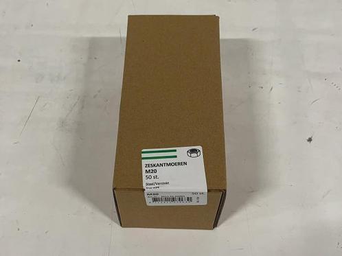 Veiling - 10x Hoenderdaal zeskantmoer verzinkt 50-pack M20 s, Doe-het-zelf en Verbouw, IJzerwaren en Bevestigingsmiddelen