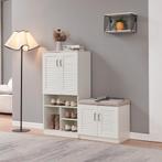 Schoenenkast Løten 120x120x37 cm wit [en.casa], Huis en Inrichting, Kasten | Schoenenkasten, Verzenden, Nieuw