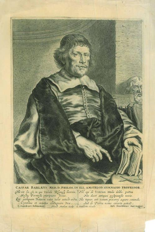 Portrait of Caspar Barlaeus, Antiek en Kunst, Kunst | Etsen en Gravures