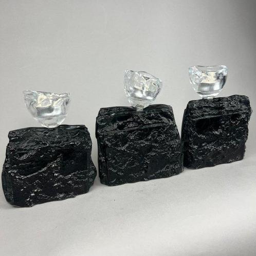 Andrzej Rafalski (1957) - sculptuur, 3 candlesticks glass -, Antiek en Kunst, Antiek | Glas en Kristal