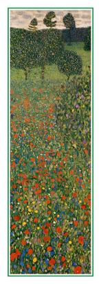 Kunstdruk Gustav Klimt - Poppy Field 25x70cm, Verzenden, Nieuw
