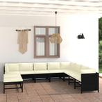 vidaXL 11-delige Loungeset met kussens poly rattan zwart, Tuin en Terras, Tuinsets en Loungesets, Verzenden, Nieuw, Rotan, Loungeset