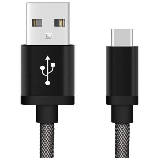 Reekin oplaadkabel USB Type-C 1 Meter (Zwart-Fishing Net), Telecommunicatie, Mobiele telefoons | Telefoon-opladers, Ophalen of Verzenden