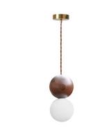 Moderne Houten LED Hanglamp – Glazen Bol Kroonluchter Woonka, Huis en Inrichting, Verzenden, Nieuw