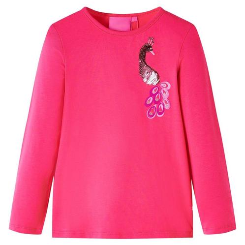 vidaXL Kindershirt met lange mouwen 128 felroze, Kinderen en Baby's, Kinderkleding | Overige, Nieuw, Verzenden