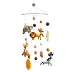 Vilten mobiel Jungle dieren - olifant, aap, zebra, giraffe l, Kinderen en Baby's, Kinderkamer | Inrichting en Decoratie, Nieuw