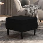vidaXL Kruk met houten poten fluweel zwart, Huis en Inrichting, Stoelen, Verzenden, Nieuw, Zwart