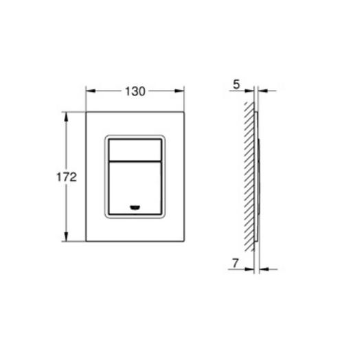 Bedieningsplaat Grohe Skate Cosmopolitan S WC DF 13x17,2cm, Doe-het-zelf en Verbouw, Sanitair, Ophalen of Verzenden