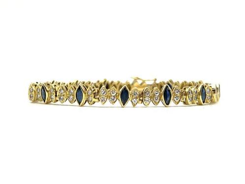 Armband - 18 karaat Geel goud - 0.84ct. tw. Diamant, Sieraden, Tassen en Uiterlijk, Armbanden
