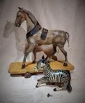 Antiek speelgoed paarden (2) - Hout, Staal