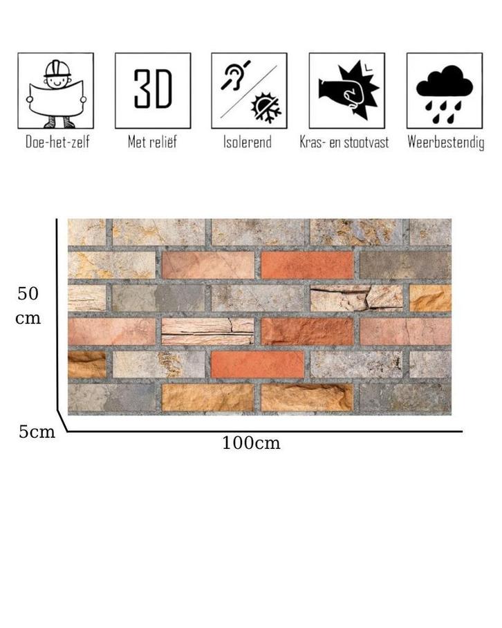 3D EPS Gevelpanelen–Isolerend en decoratief-Direct leverbaar, Doe-het-zelf en Verbouw, Isolatie en Afdichting, 4 tot 8 cm, Minder dan 5 m²