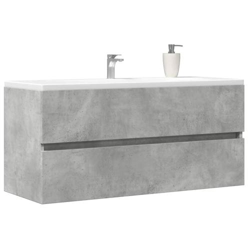 vidaXL Wastafelkast 100x38,5x45 cm spaanplaat betongrijs, Huis en Inrichting, Badkamer | Badkamermeubels, Nieuw, Minder dan 100 cm