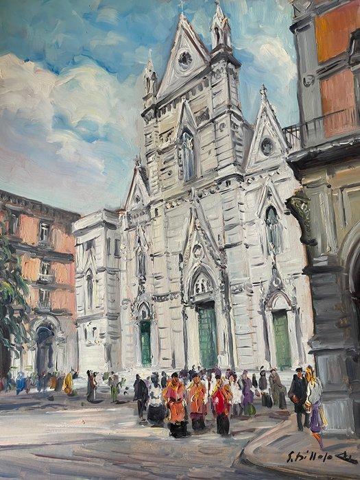 Edmondo di Napoli (1938-2016) - Napoli, il duomo, Antiek en Kunst, Kunst | Schilderijen | Klassiek