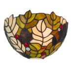 Tiffany wandlamp – Hulstbladmotief – B 25 × H 14 cm (Art., Verzenden, Nieuw