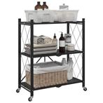 vidaXL Opbergrek op wielen 71x34x88 cm staal zwart, Verzenden, Nieuw
