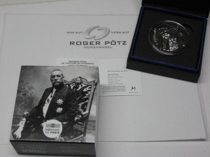 Frankreich 10 Euro 2022 zilver Albert I von Monaco zilver, Postzegels en Munten, Munten | Europa | Euromunten, Verzenden