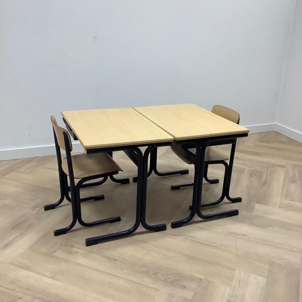 complete schoolset Galvanitas 10 stuks tafels + stoelen, Huis en Inrichting, Stoelen, Vijf, Zes of meer stoelen, Gebruikt, Hout