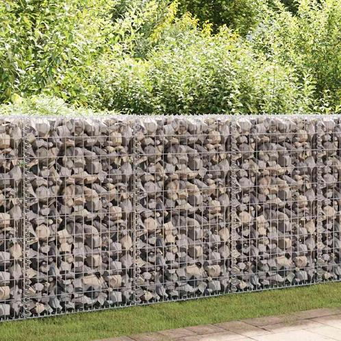 vidaXL Schanskorf met deksels 100x50x30 cm gegalvaniseerd, Tuin en Terras, Schuttingen, Nieuw, IJzer, 1 tot 2 meter, Verzenden