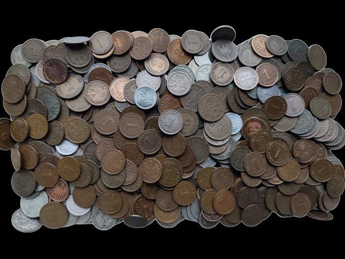Duitsland. Lot of ± 2.1 Kg of old coins - different dates, Postzegels en Munten, Munten | Europa | Niet-Euromunten