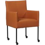 Leren eetkamerstoel Desire - Hermes Cognac (cognac/oranje), Huis en Inrichting, Stoelen, Overige kleuren, Nieuw, Ophalen of Verzenden