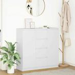 vidaXL Dressoir met lades 100,5x35x98,5 cm spaanplaat wit, 100 tot 150 cm, Verzenden, Nieuw, 25 tot 50 cm
