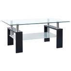 vidaXL Salontafel 95x55x40 cm gehard glas transparant en, 50 tot 100 cm, Verzenden, Nieuw, 50 tot 100 cm