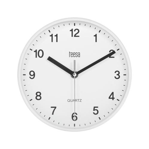 Teesa TSA0038 Analoge Wandklok 20 cm Wit, Huis en Inrichting, Woonaccessoires | Klokken, Ophalen of Verzenden